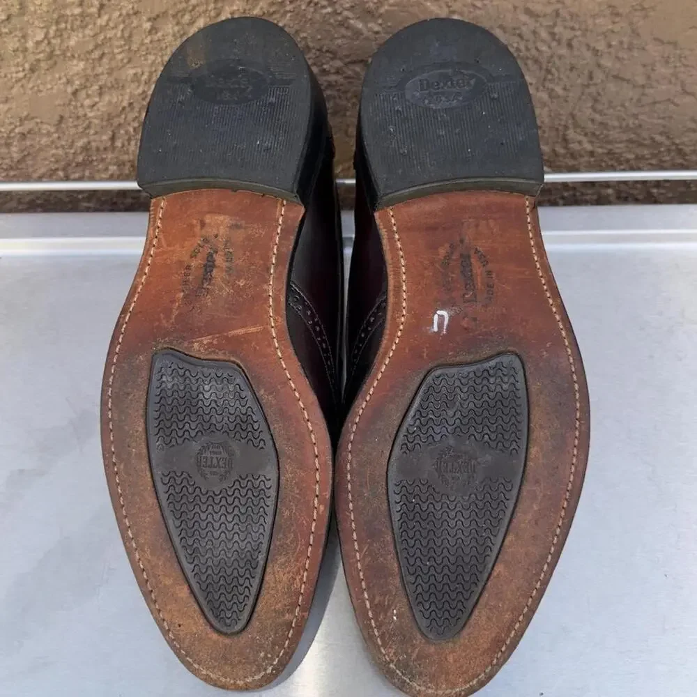 Dexter Burgundy Leather Loafers with Tassel - Size 9 1/2 M